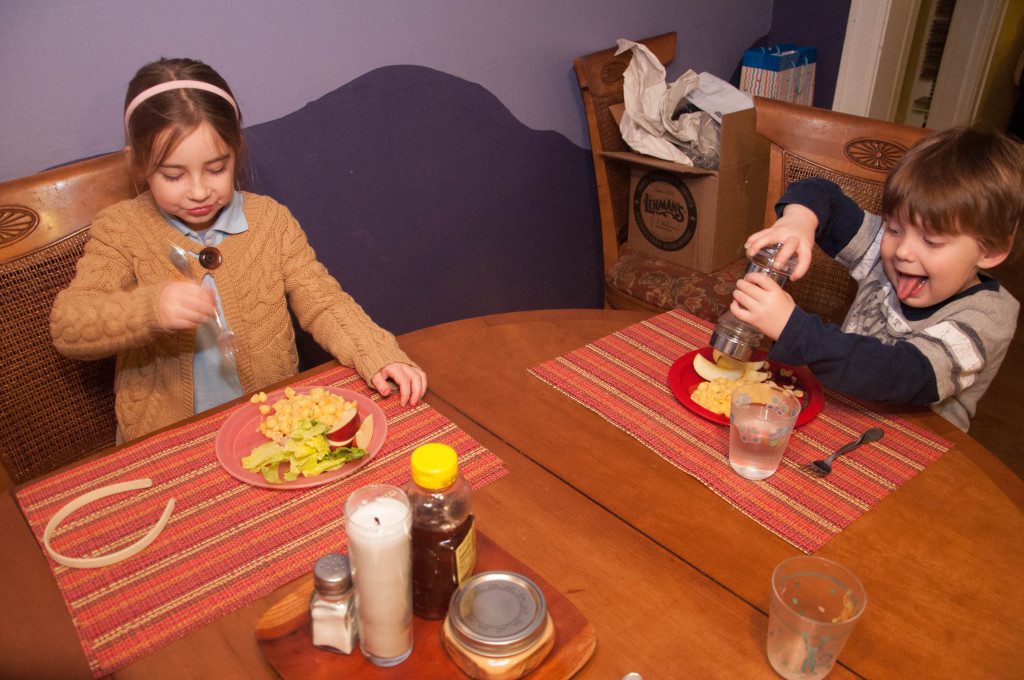 Kids get ready to dig into mac n' cheese while parents prepare to eat chicken soup. Such is life for a short order home cook.