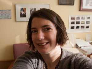 Here's a picture of me in my office, where I have continued to work since having children.