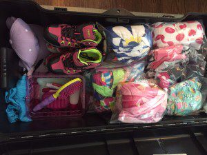 trunk, camp, packing, clothes