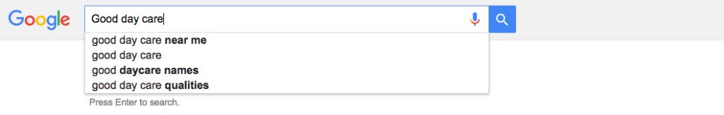 Day care search